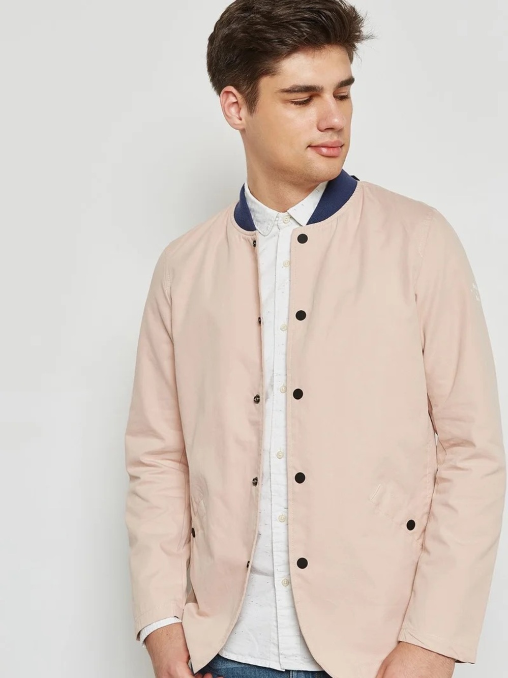 Scotch & Soda Light Pink Canvas Bomber Jacket Size M